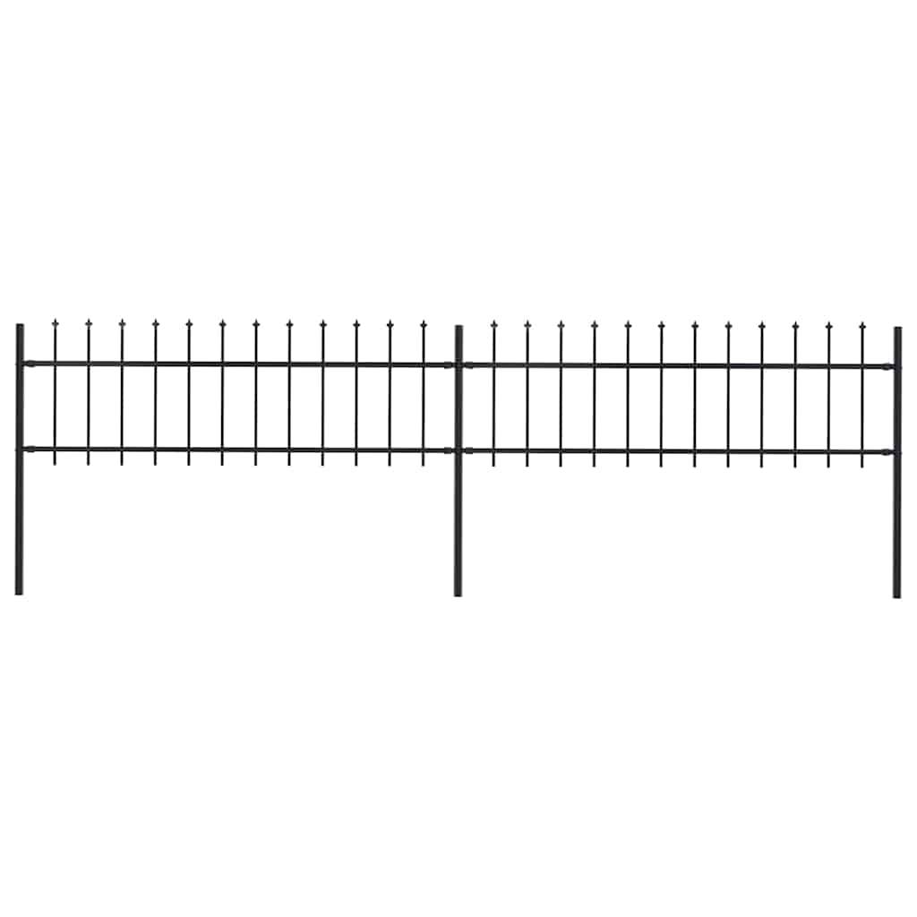 vidaXL Gartenzaun mit Speerspitzen Stahl 3,4 x 0,6 m Schwarz