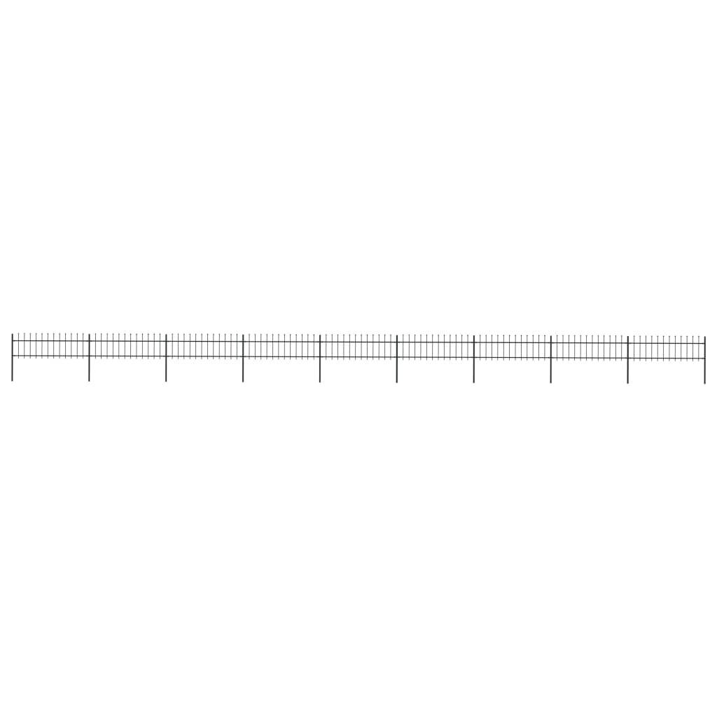vidaXL Gartenzaun mit Speerspitzen Stahl 15,3 x 0,6 m Schwarz