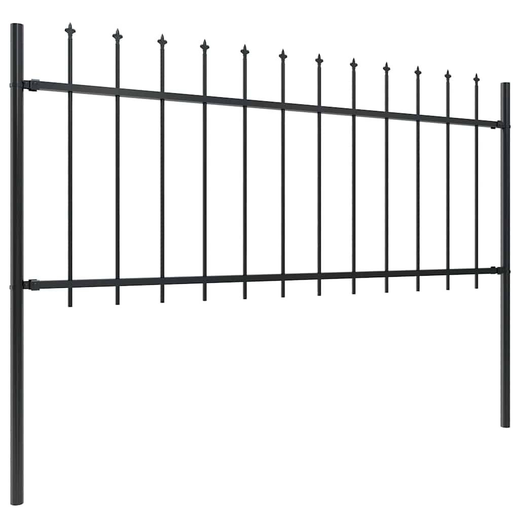 vidaXL Gartenzaun mit Speerspitzen Stahl 15,3 x 0,8 m Schwarz