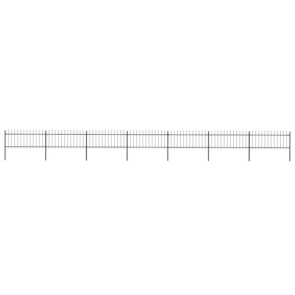 vidaXL Gartenzaun mit Speerspitzen Stahl 11,9 x 0,8 m Schwarz