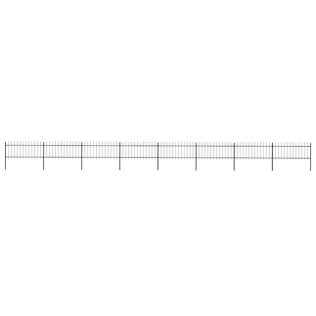 vidaXL Gartenzaun mit Speerspitzen Stahl 13,6 x 0,8 m Schwarz