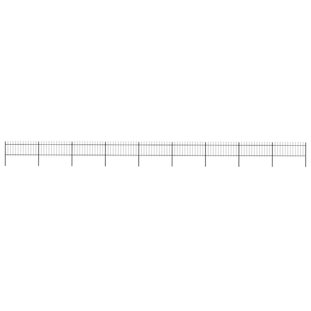 vidaXL Gartenzaun mit Speerspitzen Stahl 15,3 x 0,8 m Schwarz