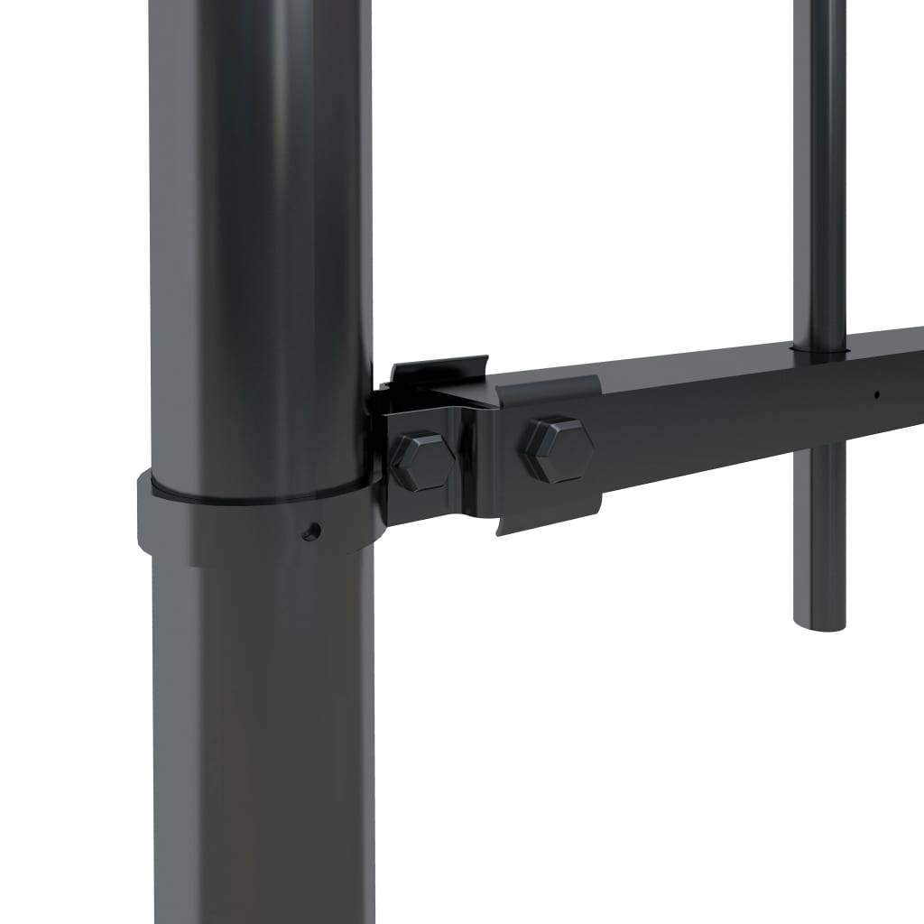 vidaXL Gartenzaun mit Bügel-Design Stahl 5,1 x 0,6 m Schwarz