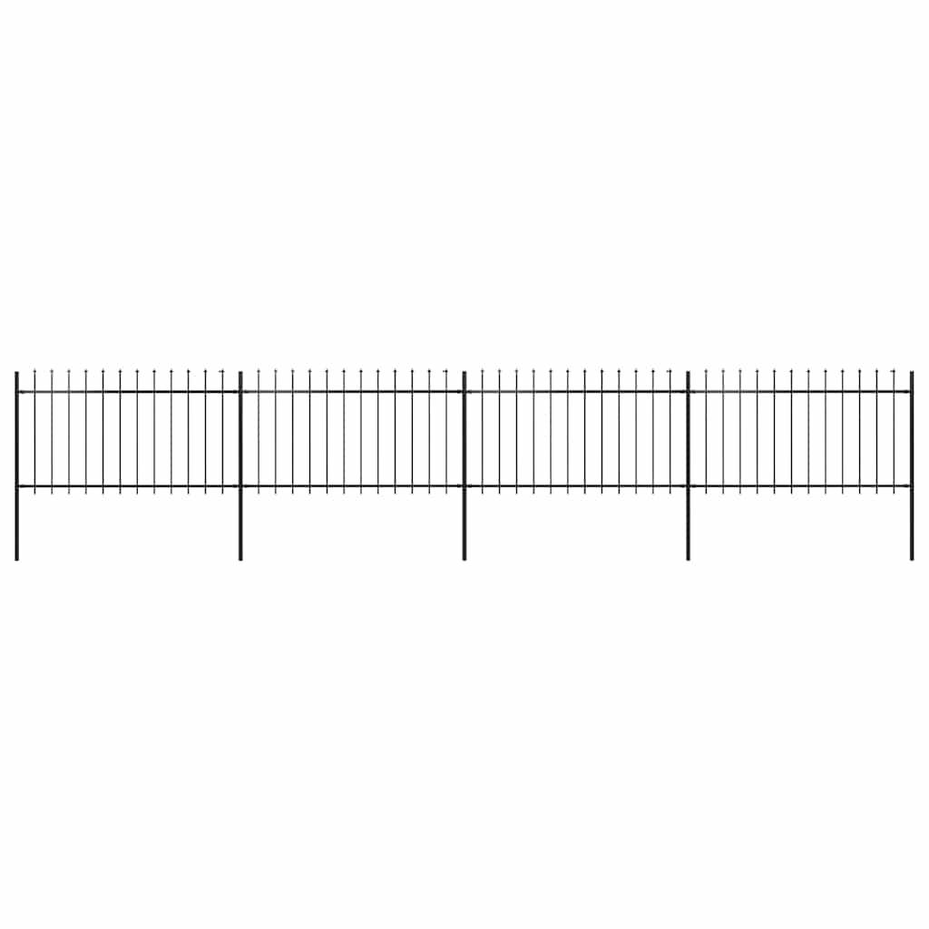 vidaXL Gartenzaun mit Speerspitzen Stahl 6,8 x 1 m Schwarz
