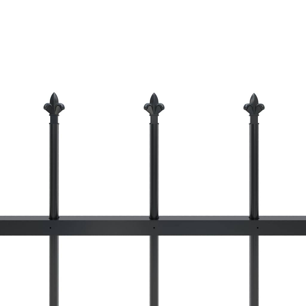 vidaXL Gartenzaun mit Speerspitzen Stahl 3,4 x 1,2 m Schwarz