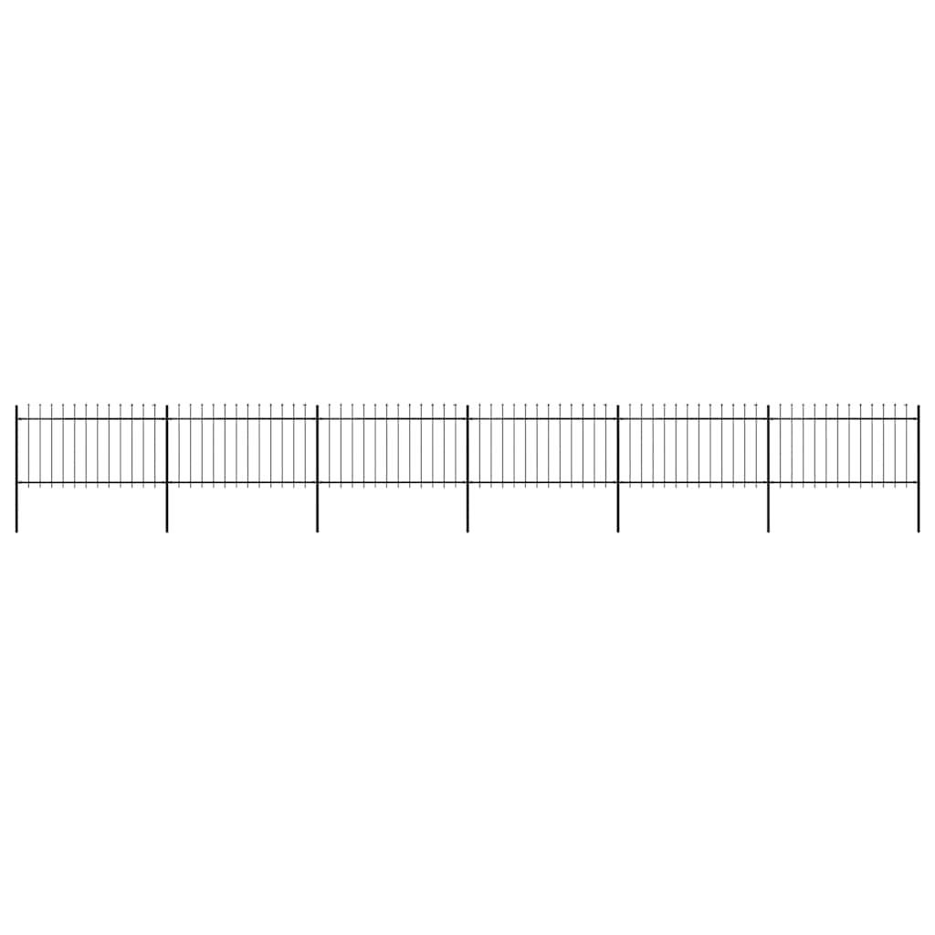 vidaXL Gartenzaun mit Speerspitzen Stahl 10,2 x 1 m Schwarz