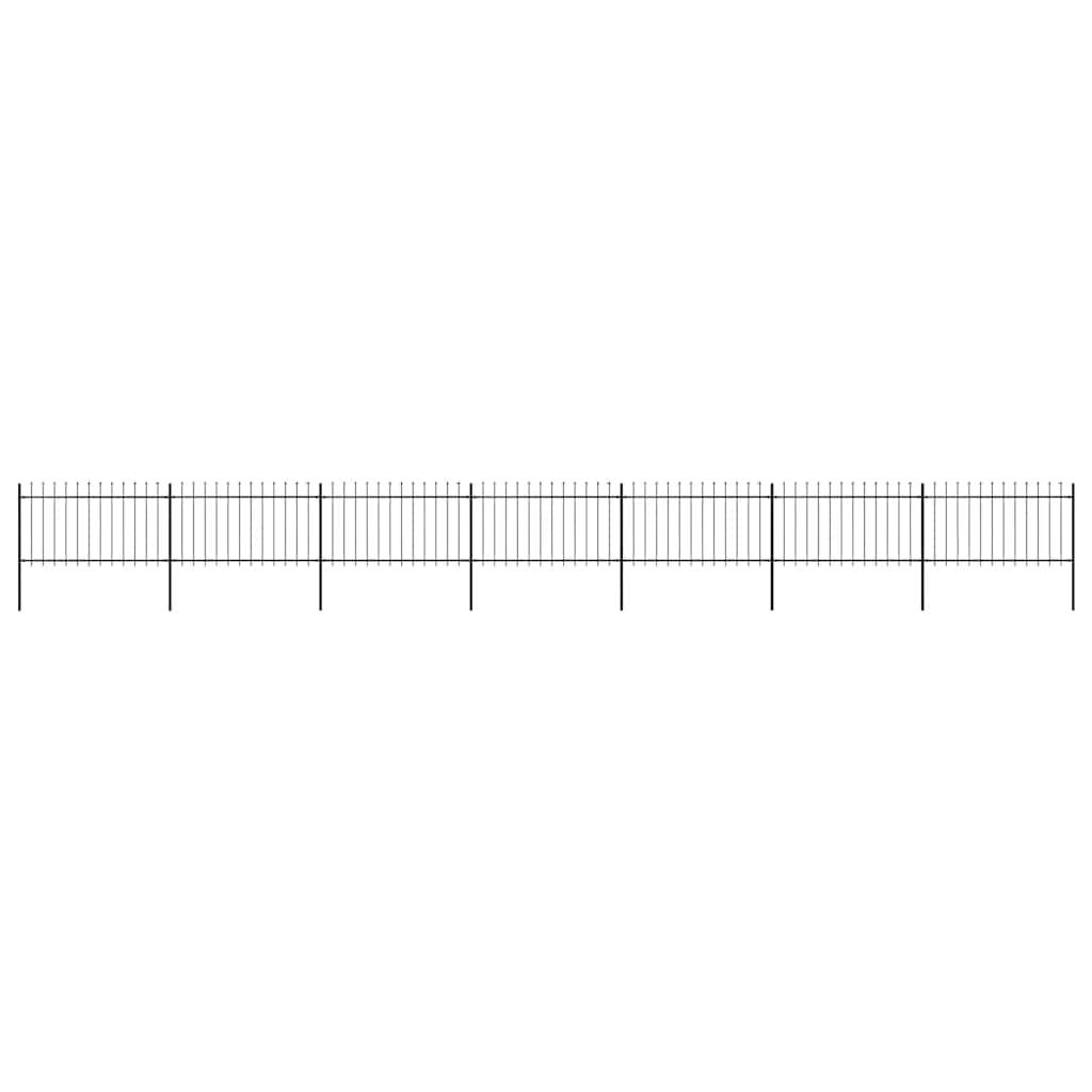 vidaXL Gartenzaun mit Speerspitzen Stahl 11,9 x 1 m Schwarz