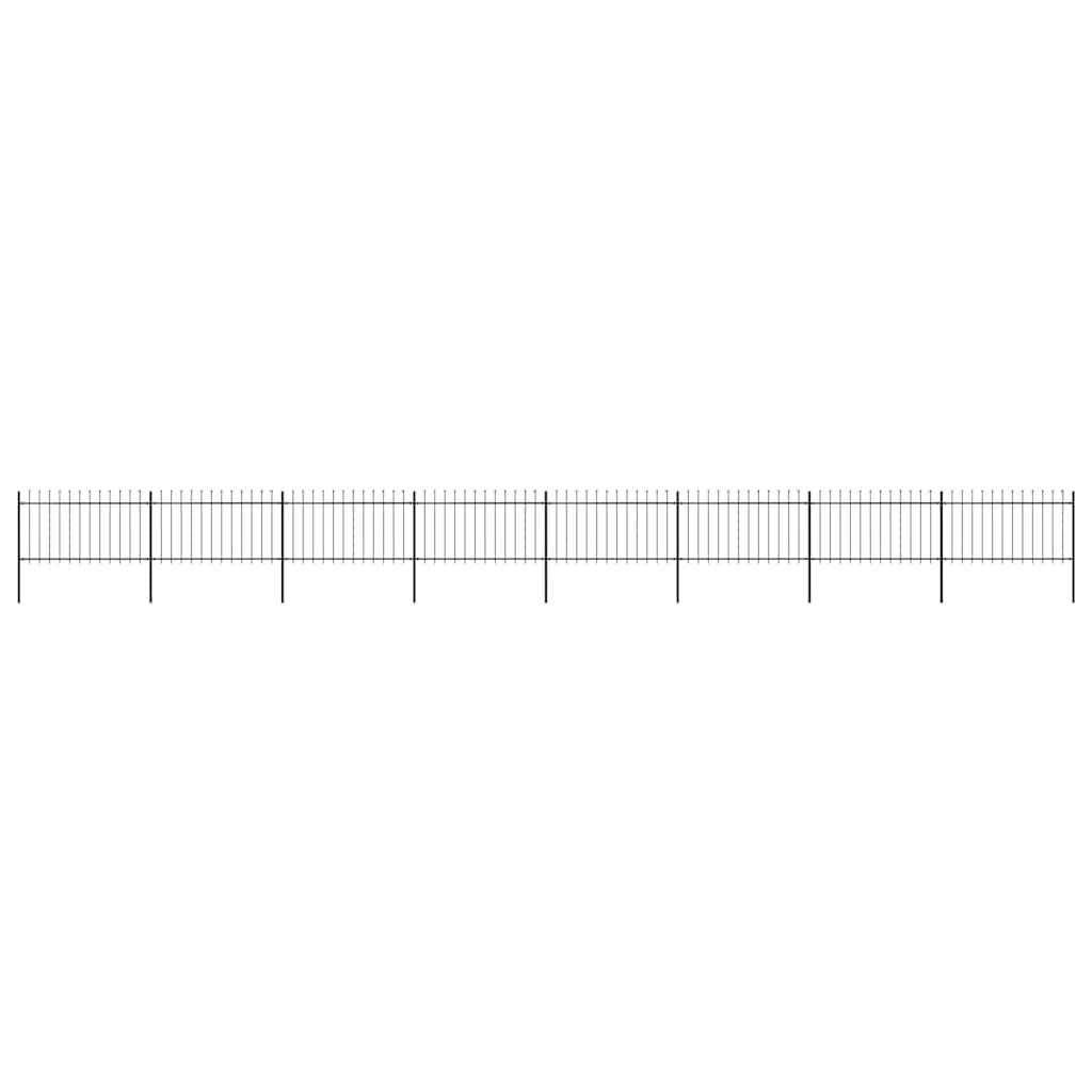 vidaXL Gartenzaun mit Speerspitzen Stahl 13,6 x 1 m Schwarz