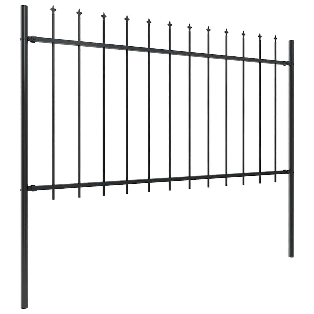 vidaXL Gartenzaun mit Speerspitzen Stahl 15,3 x 1 m Schwarz