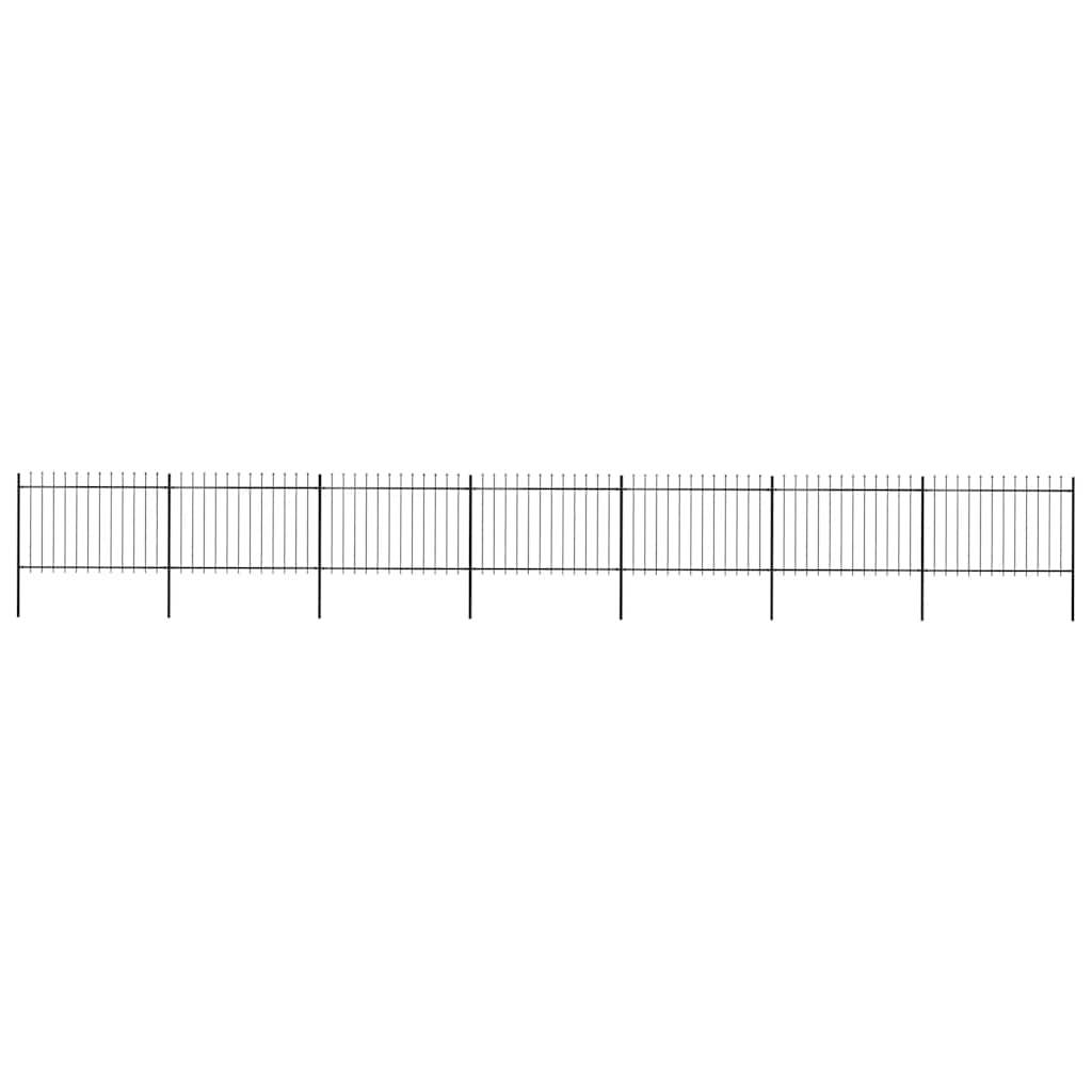 vidaXL Gartenzaun mit Speerspitzen Stahl 11,9 x 1,2 m Schwarz