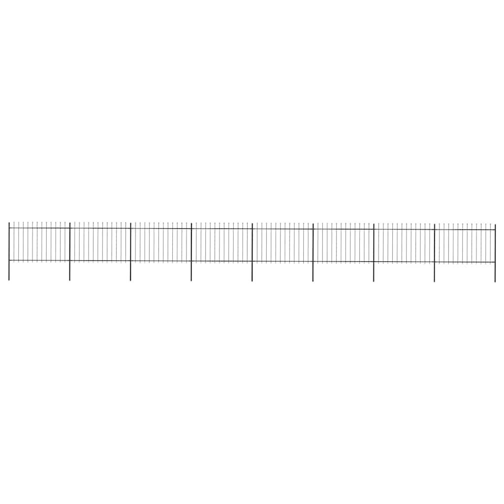 vidaXL Gartenzaun mit Speerspitzen Stahl 13,6 x 1,2 m Schwarz