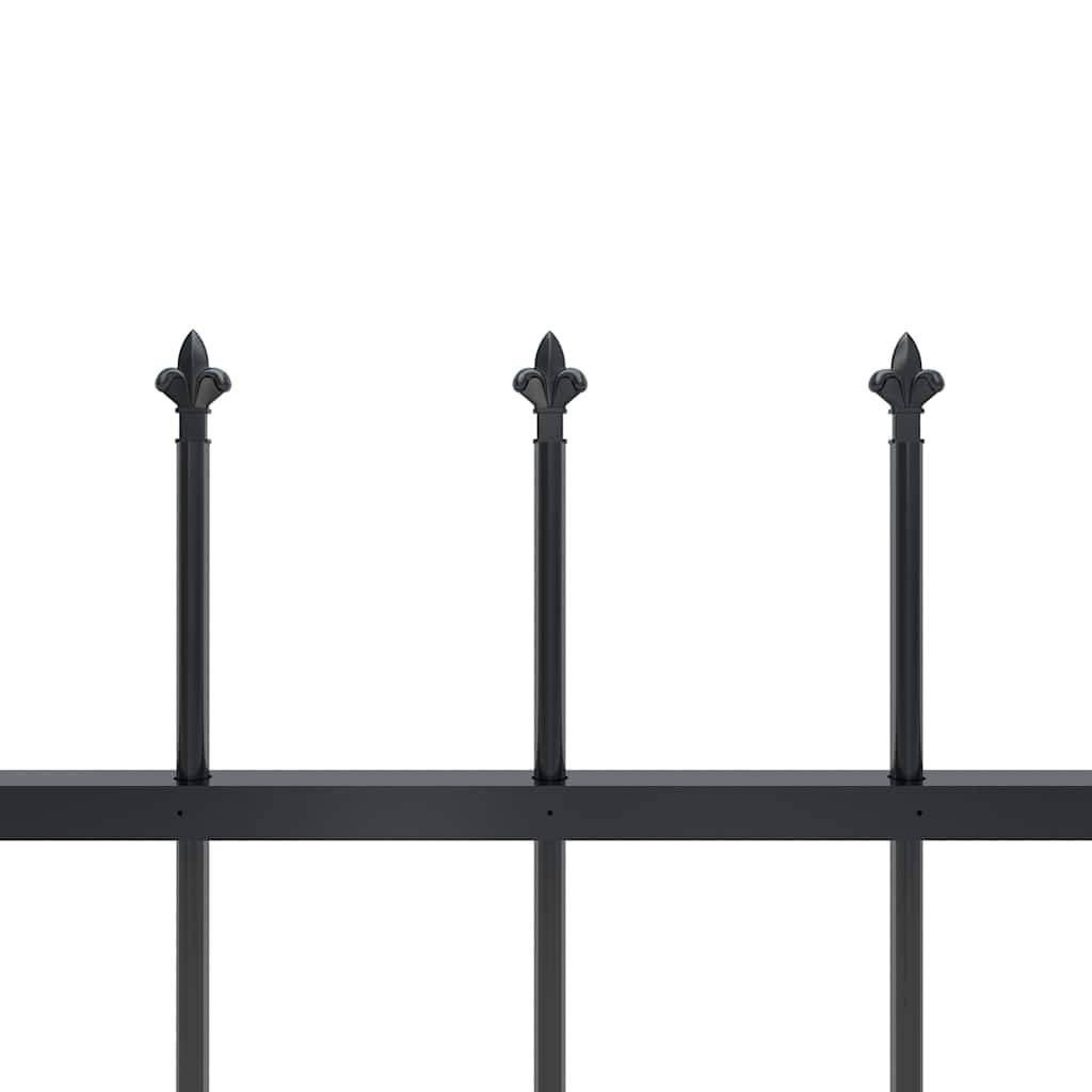 vidaXL Gartenzaun mit Speerspitzen Stahl 1,8 m Schwarz