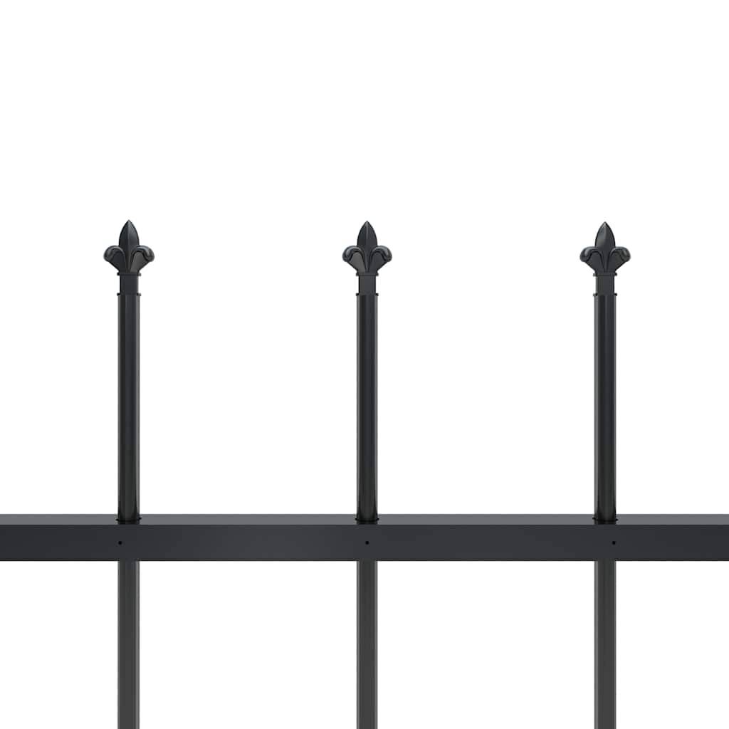 vidaXL Gartenzaun mit Speerspitzen Stahl 11,9 x 0,6 m Schwarz