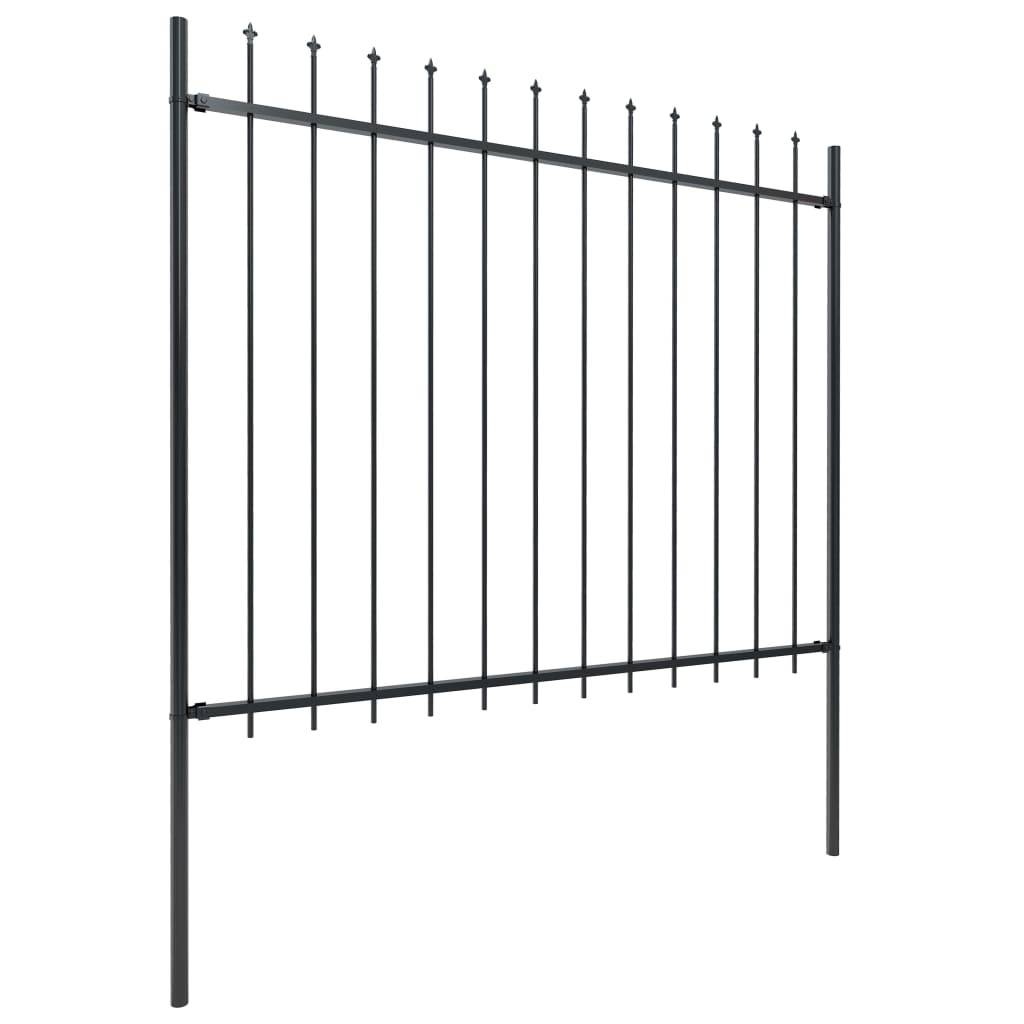 vidaXL Gartenzaun mit Speerspitzen Stahl 15,3 x 1,5 m Schwarz