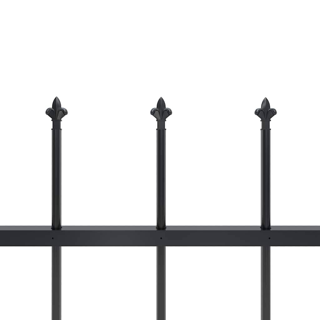 vidaXL Gartenzaun mit Speerspitzen Stahl 10,2 x 1,2 m Schwarz