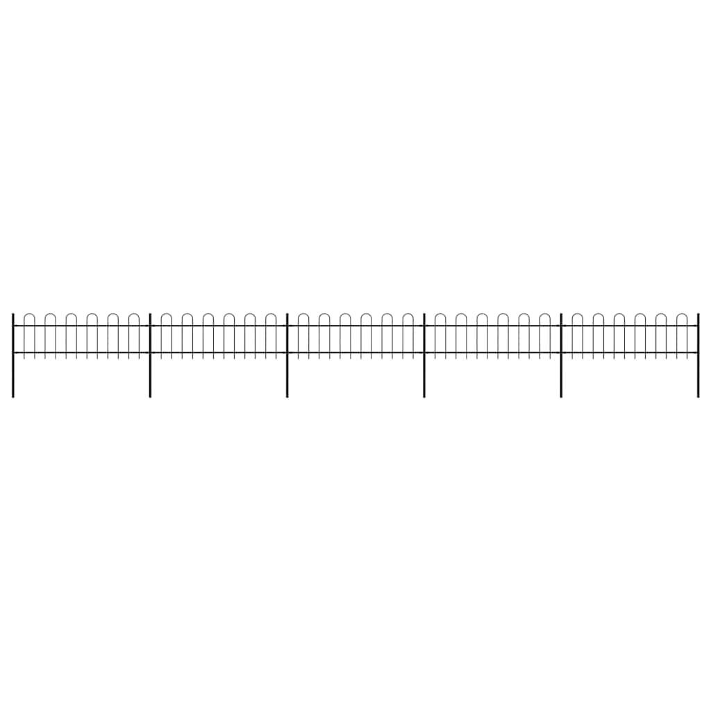 vidaXL Gartenzaun mit Bügel-Design Stahl 8,5 x 0,6 m Schwarz