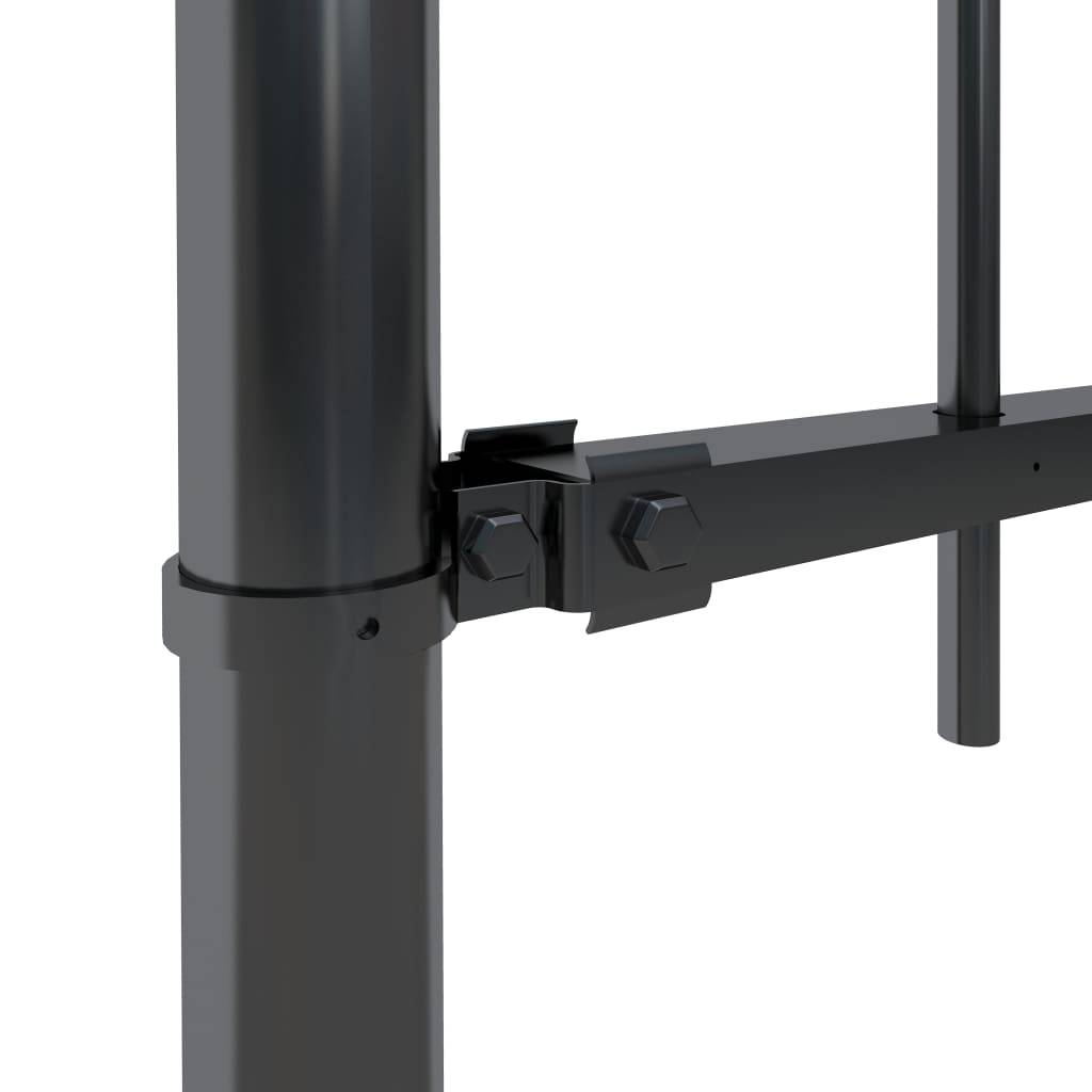 vidaXL Gartenzaun mit Bügel-Design Stahl 17 x 0,6 m Schwarz