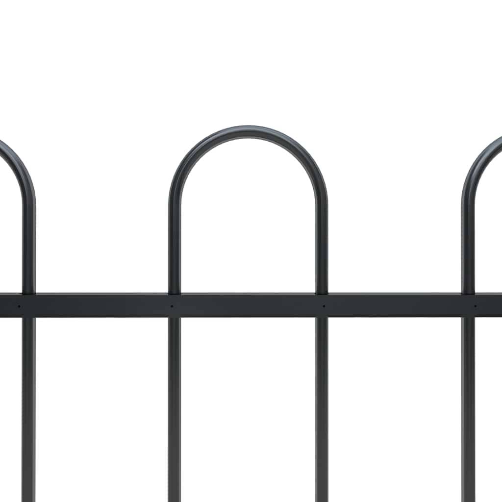 vidaXL Gartenzaun mit Bügel-Design Stahl 8,5 x 0,8 m Schwarz