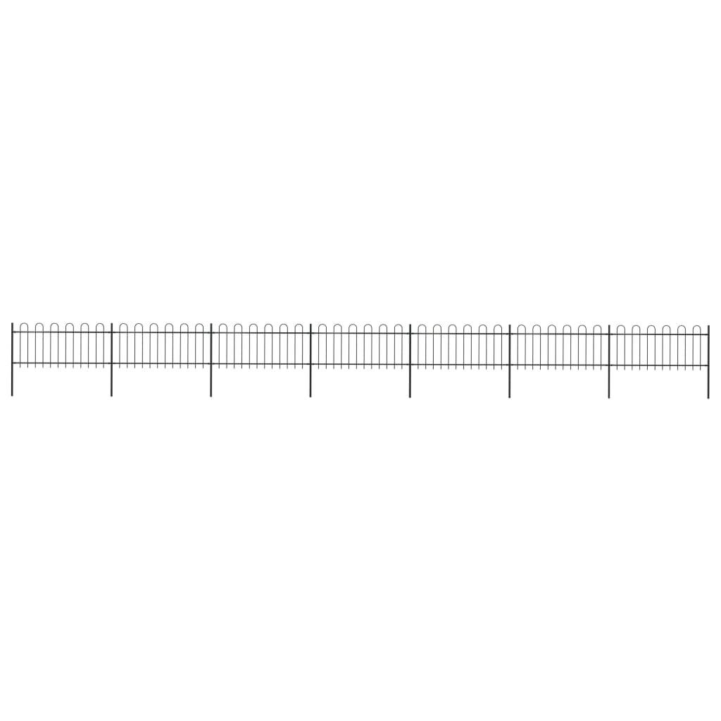 vidaXL Gartenzaun mit Bügel-Design Stahl 11,9 x 0,8 m Schwarz