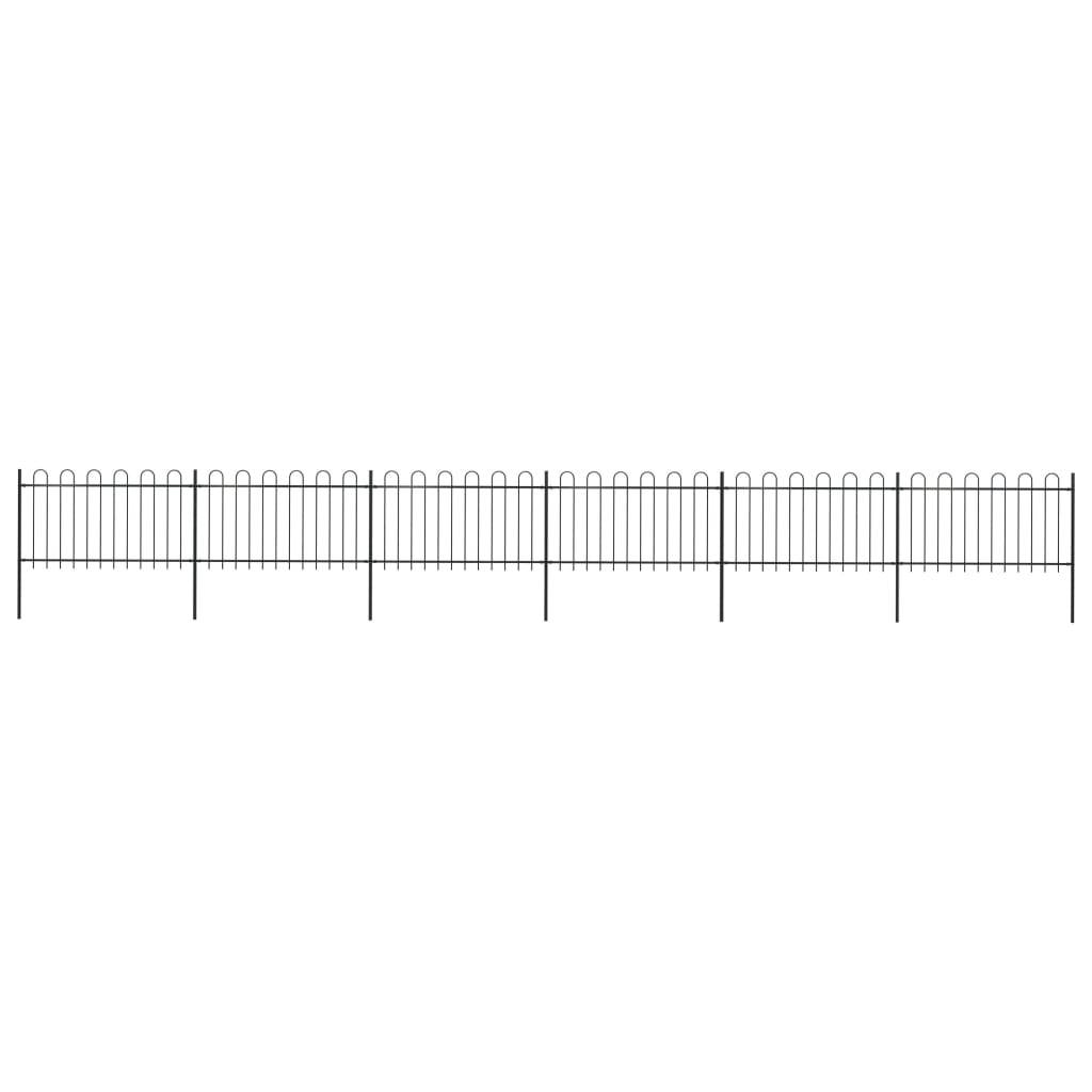 vidaXL Gartenzaun mit Bügel-Design Stahl 10,2 x 1 m Schwarz
