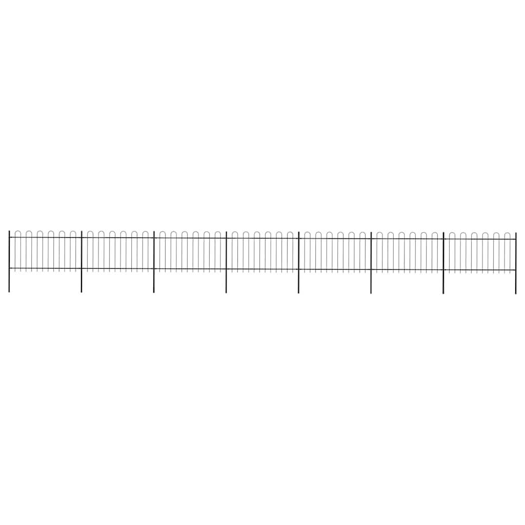vidaXL Gartenzaun mit Bügel-Design Stahl 11,9 x 1 m Schwarz
