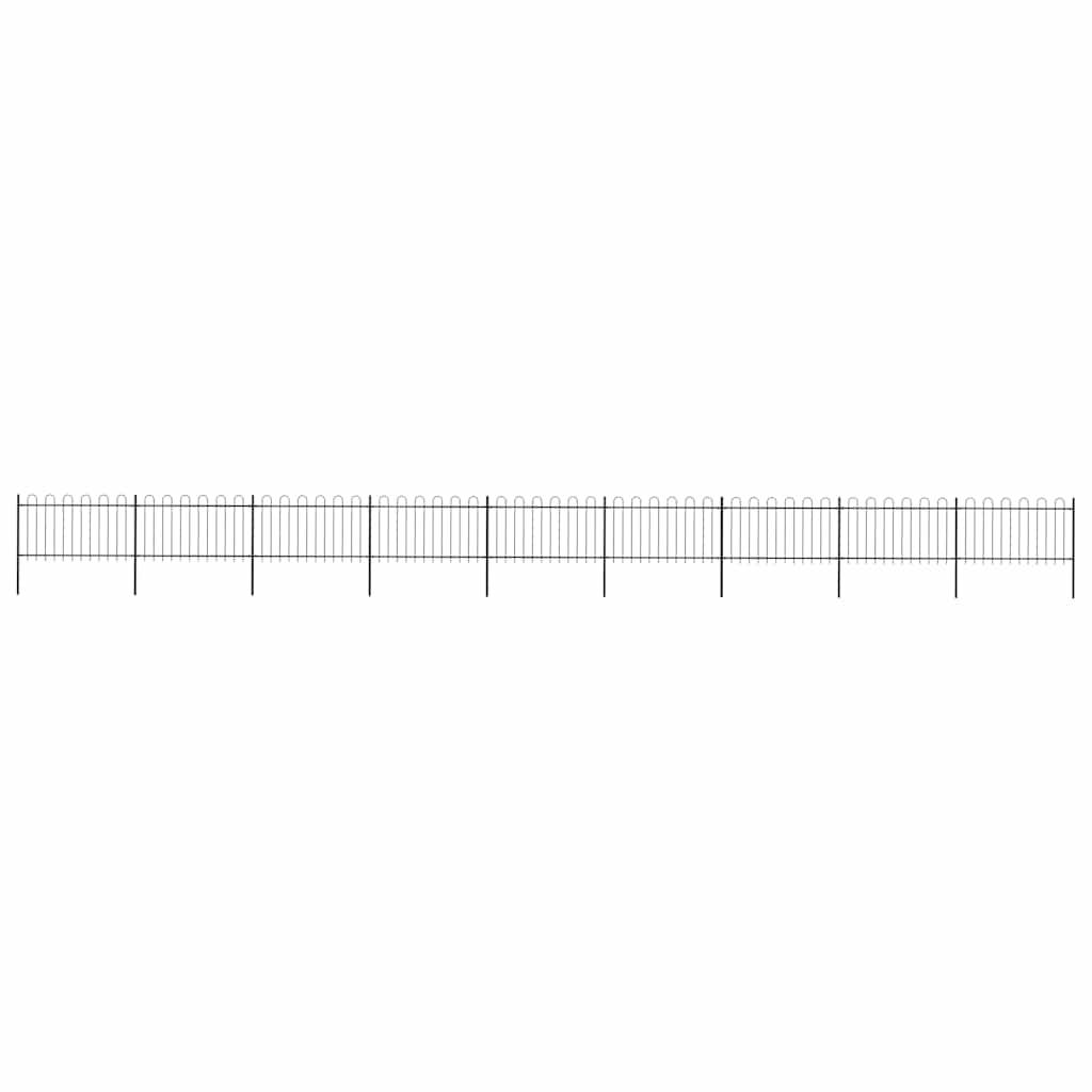 vidaXL Gartenzaun mit Bügel-Design Stahl 15,3 x 1 m Schwarz