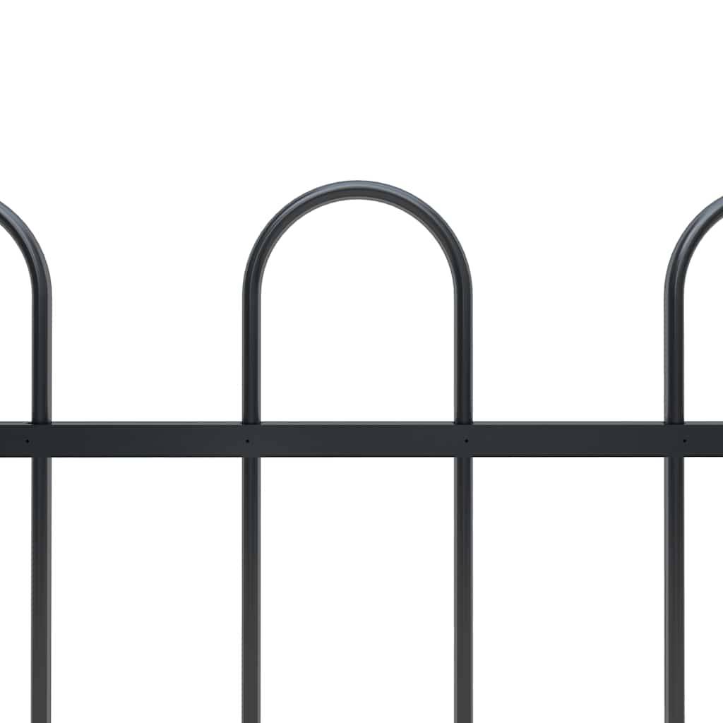 vidaXL Gartenzaun mit Bügel-Design Stahl 11,9 x 1 m Schwarz