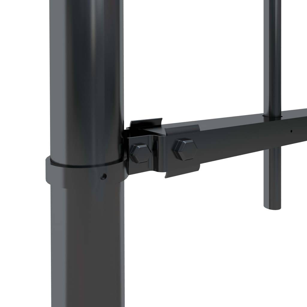 vidaXL Gartenzaun mit Bügel-Design Stahl 11,9 x 1,5 m Schwarz