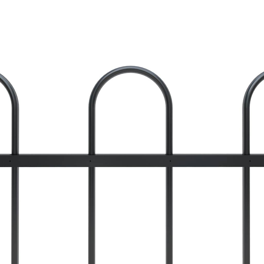 vidaXL Gartenzaun mit Bügel-Design Stahl 13,6 x 1,5 m Schwarz