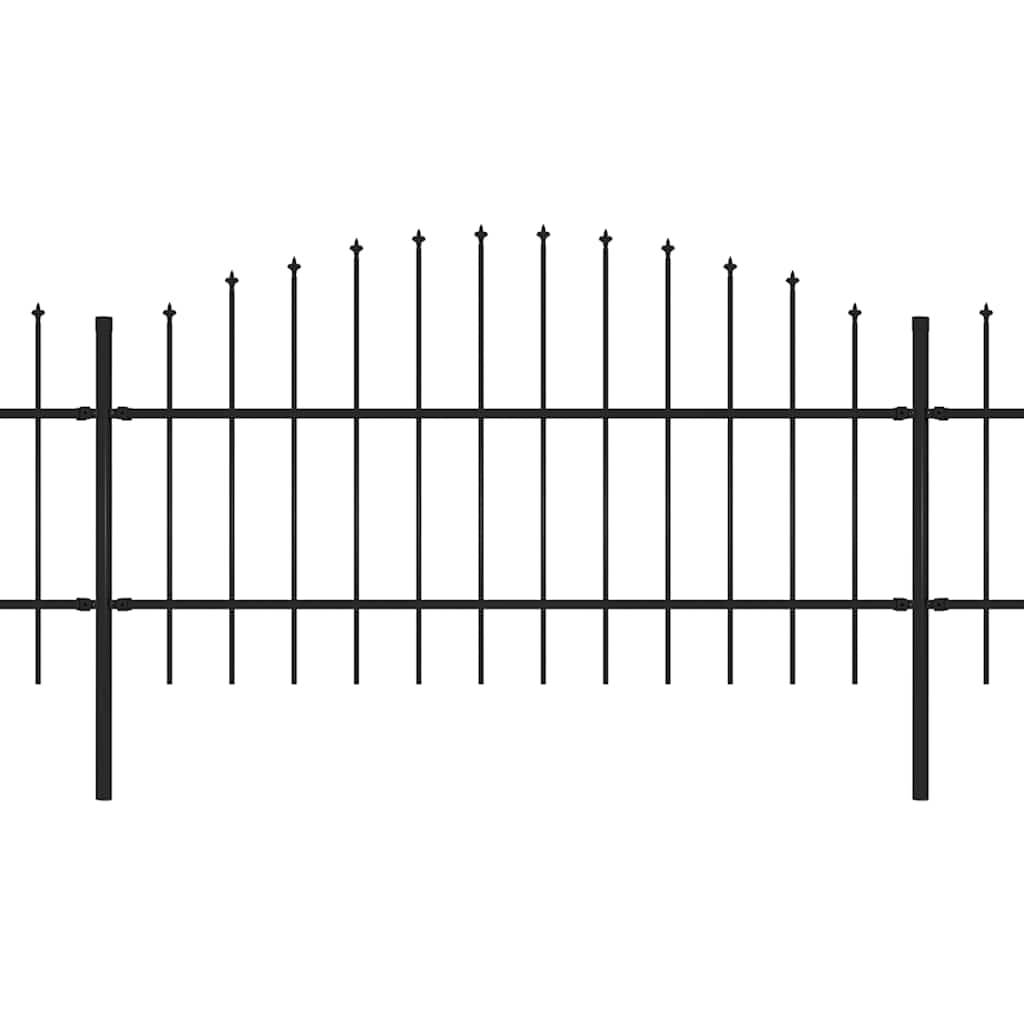 vidaXL Gartenzaun mit Speerspitzen Stahl (0,75 - 1) x 8,5 m Schwarz