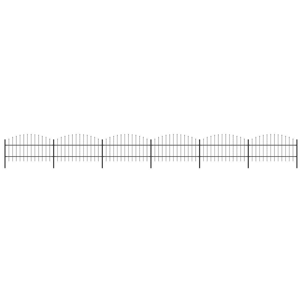 vidaXL Gartenzaun mit Speerspitzen Stahl (0,75 - 1) x 10,2 m Schwarz