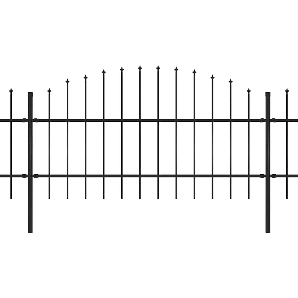 vidaXL Gartenzaun mit Speerspitzen Stahl (0,75 - 1) x 10,2 m Schwarz