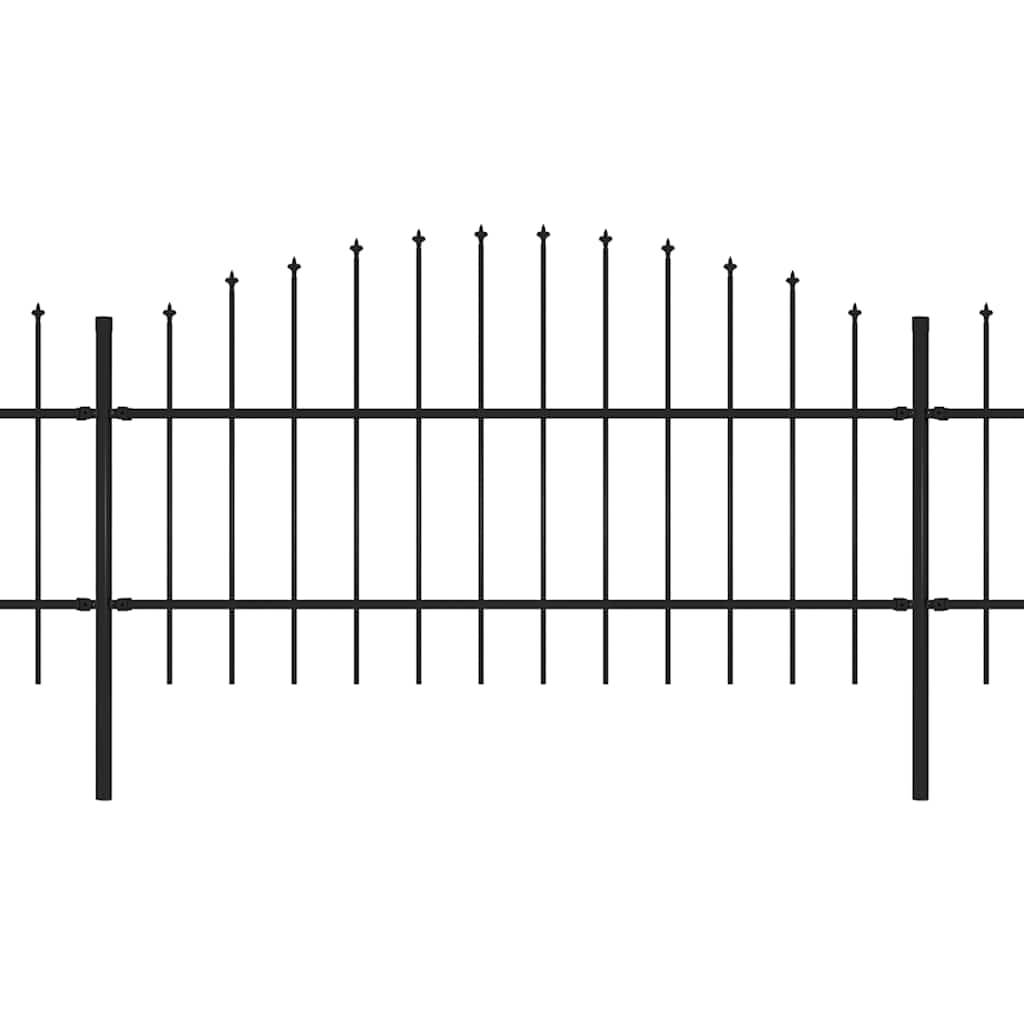 vidaXL Gartenzaun mit Speerspitzen Stahl (0,75 - 1) x 13,6 m Schwarz