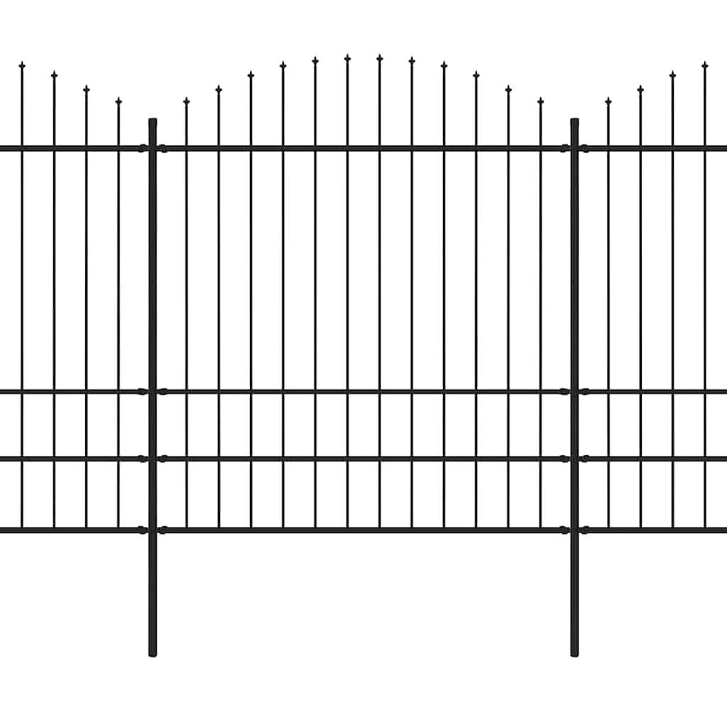 vidaXL Gartenzaun mit Speerspitzen Stahl (1,75 - 2) x 13,6 m Schwarz