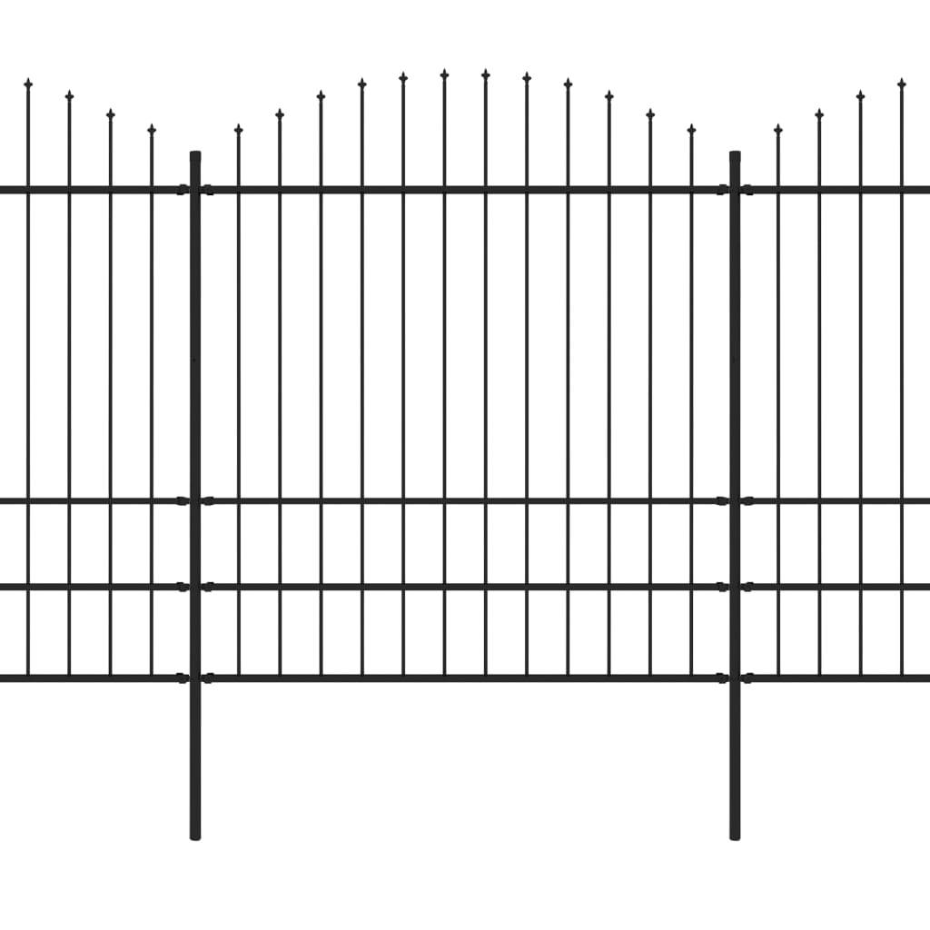 vidaXL Gartenzaun mit Speerspitzen Stahl (1,57 - 2) x 11,9 m Schwarz