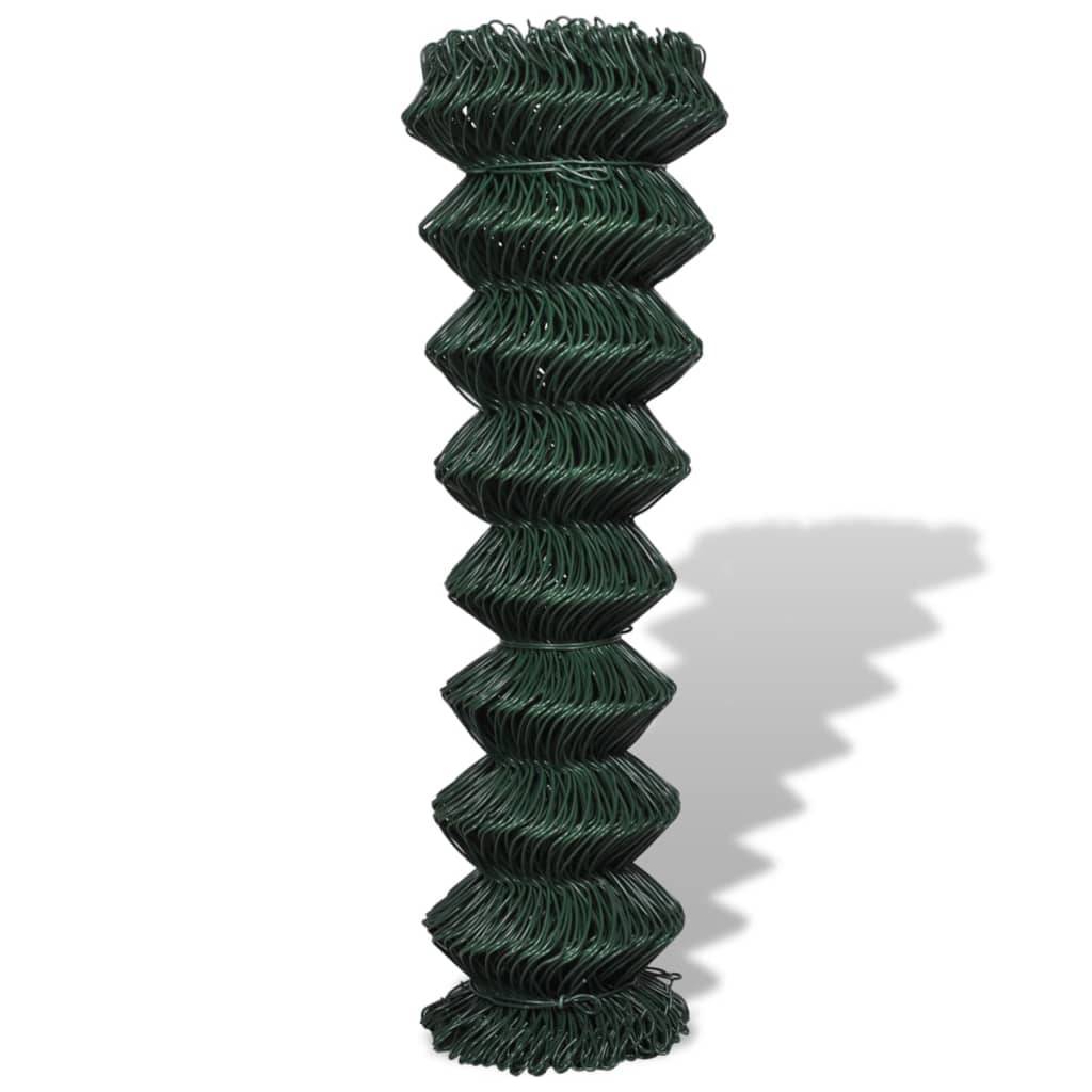 vidaXL Maschendrahtzaun Stahl 1,5x15 m Grün