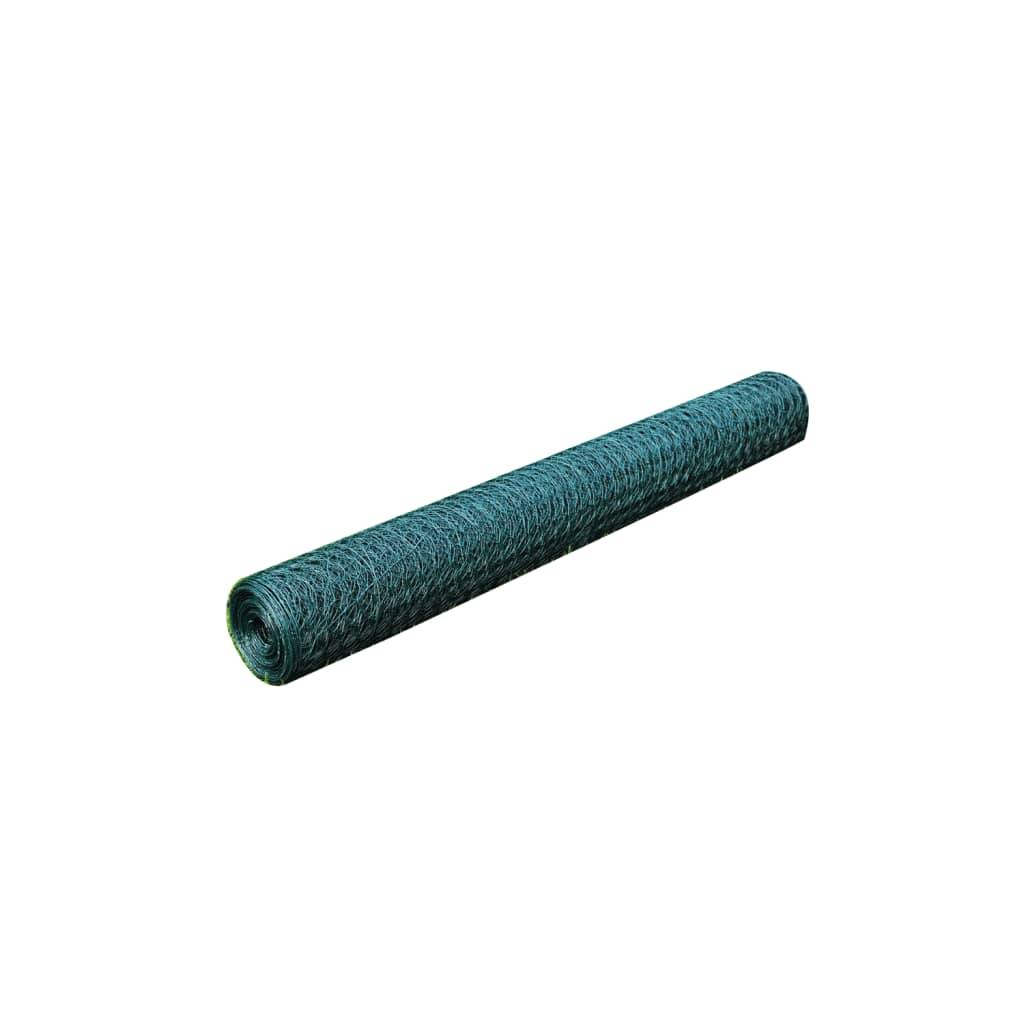 vidaXL Drahtzaun mit PVC-Beschichtung 25x0,75 m Grün