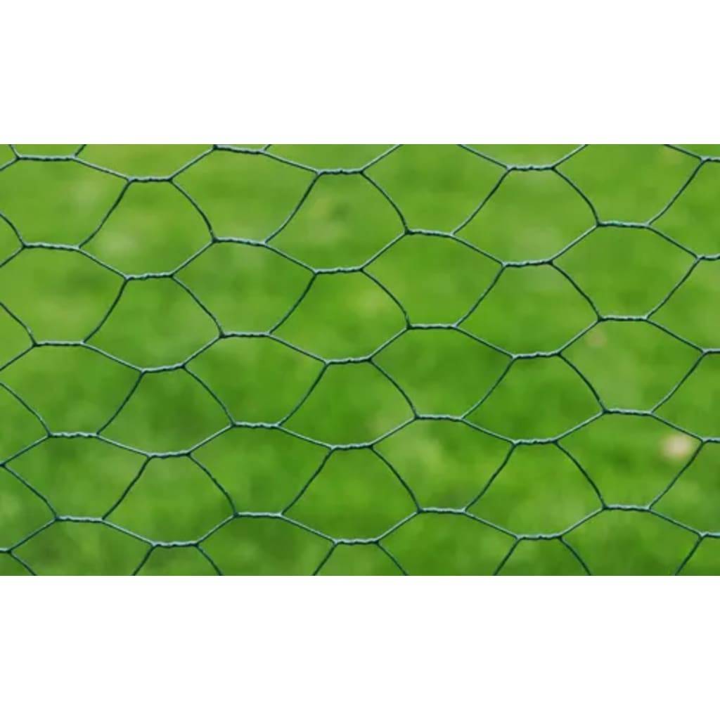 vidaXL Drahtzaun mit PVC-Beschichtung 25x1 m Grün