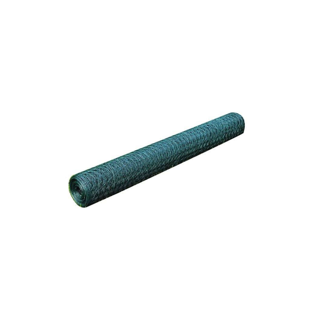 vidaXL Drahtzaun mit PVC-Beschichtung 25x1 m Grün