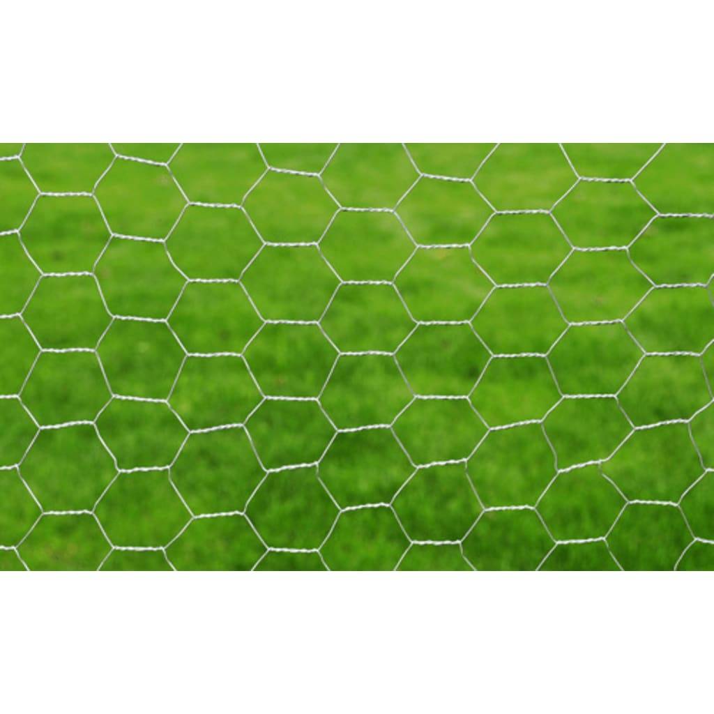 vidaXL Drahtzaun für Hühner Verzinkter Stahl 25x1 m Silbern
