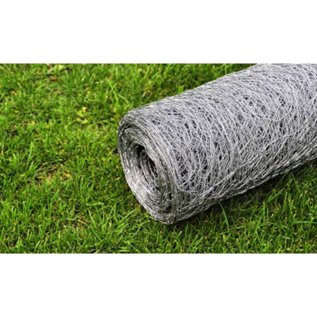 vidaXL Maschendraht Verzinkter Stahl 25×0,5 m Silbern
