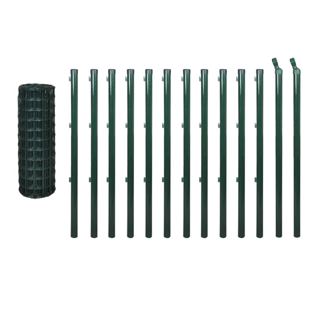 vidaXL Eurozaun Stahl 25x0,8 m Grün