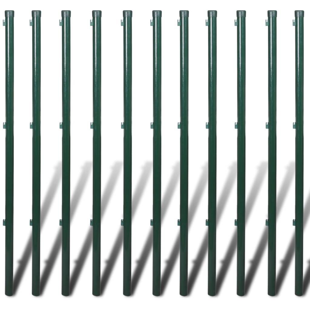 vidaXL Maschendrahtzaun mit Pfosten und Bodenhülsen Stahl 0,8x25 m