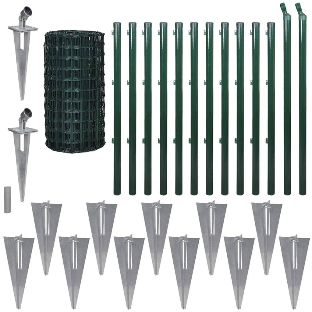 vidaXL Eurozaun Stahl 25 x 0,8 m Grün