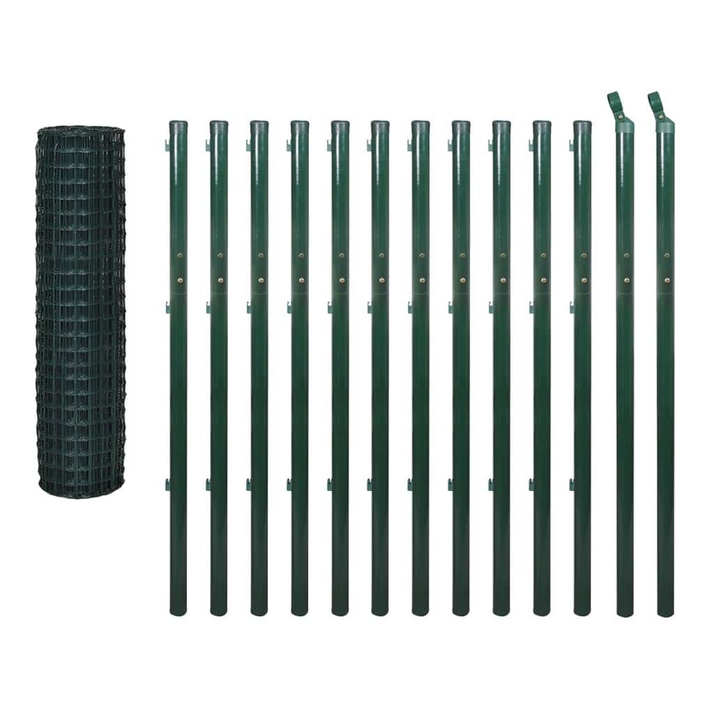vidaXL Eurozaun Stahl 25 x 1,7 m Grün