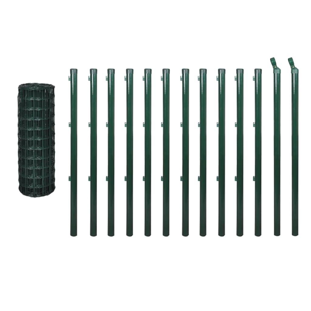 vidaXL Eurozaun Stahl 25x1,5 m Grün