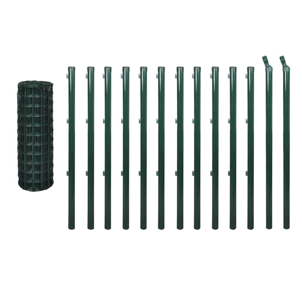 vidaXL Eurozaun Stahl 25x0,8 m Grün