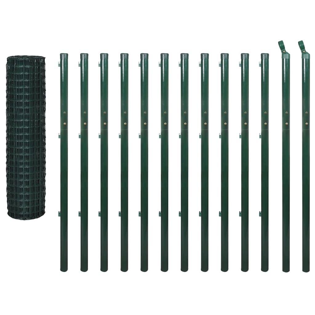 vidaXL Eurozaun Stahl 25 x 1,7 m Grün