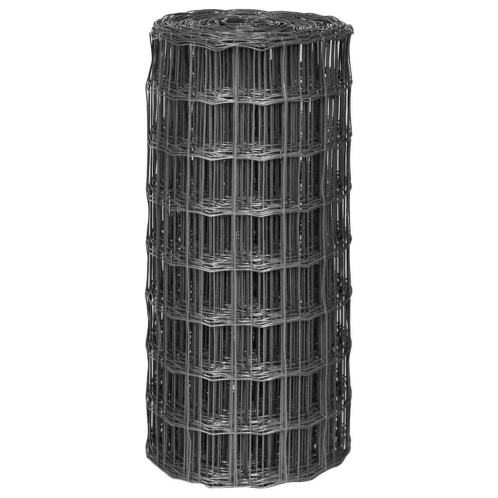 vidaXL Eurozaun Stahl 25 x 0,8 m Grau