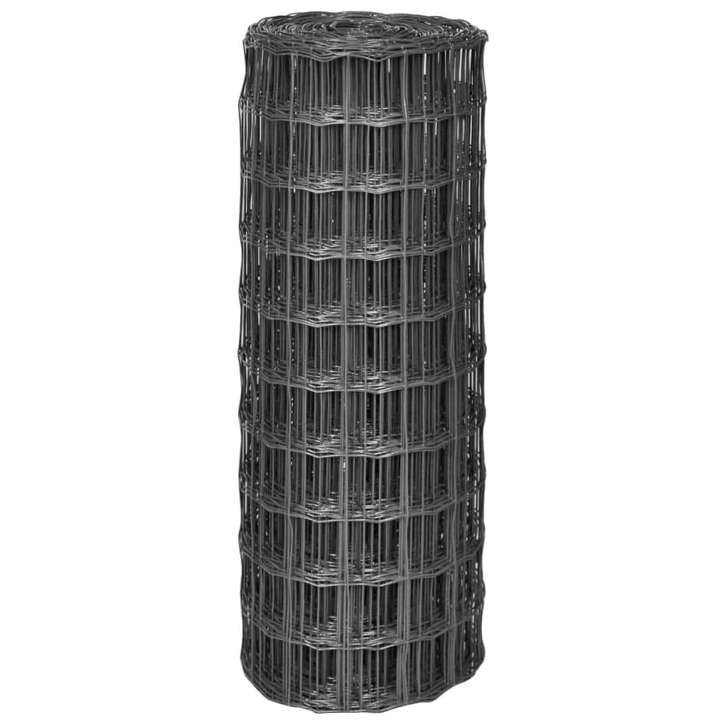 vidaXL Eurozaun Stahl 25 x 1 m Grau
